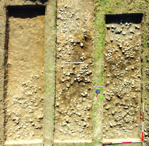 Fig. 1.1. Valea Stânii – campania 2023. T30 – sectorul sud-estic al mantalei. Vedere din plan vertical.